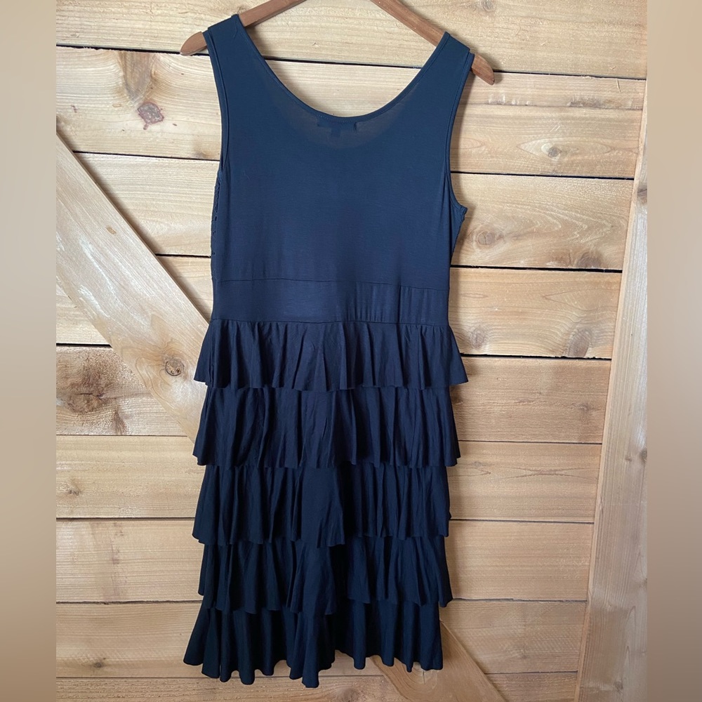 Color Fx Black Ruffle Tier and Lace
Sleeveless Dress